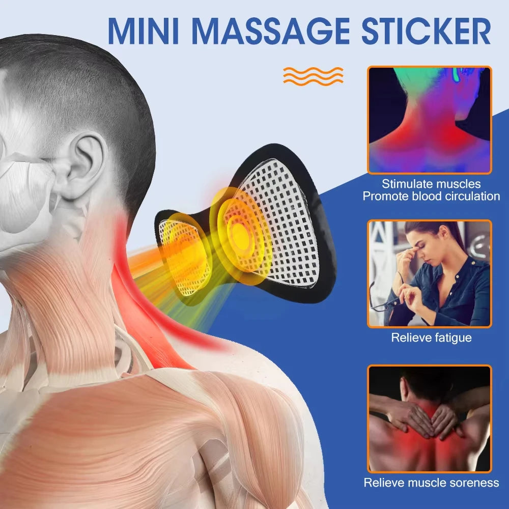 Portable Multi-Speed Electric Neck Massager - Smart Mini, Rechargeable, Adjustable Massage Patch for Neck & Shoulders