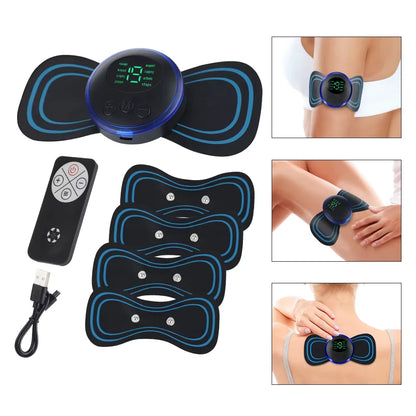 Portable Multi-Speed Electric Neck Massager - Smart Mini, Rechargeable, Adjustable Massage Patch for Neck & Shoulders