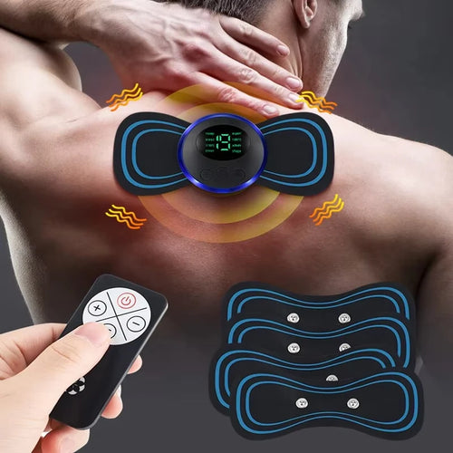 Portable Multi-Speed Electric Neck Massager - Smart Mini, Rechargeable, Adjustable Massage Patch for Neck & Shoulders