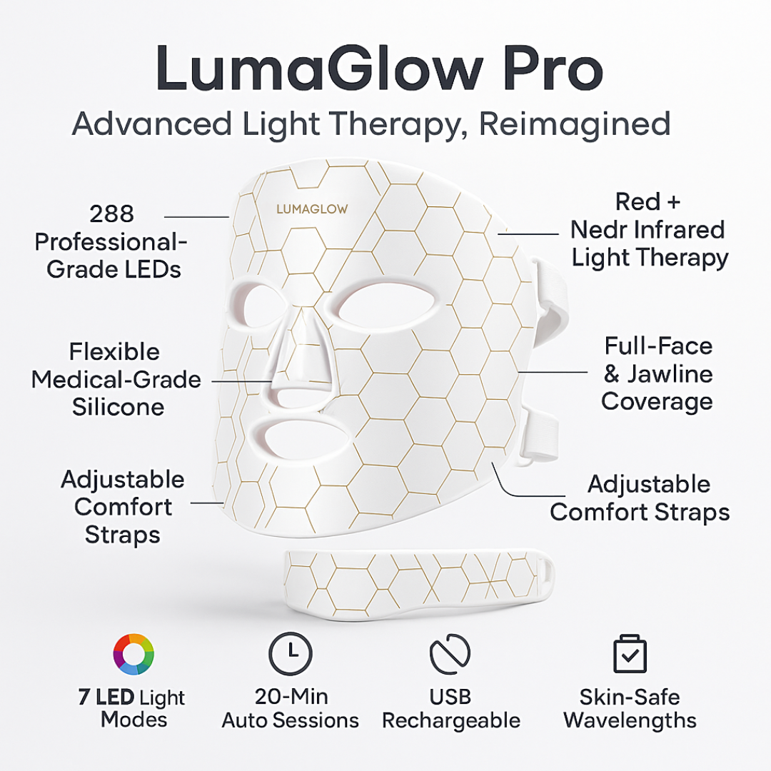LumaGlow 7-Colour LED Facial Therapy Mask